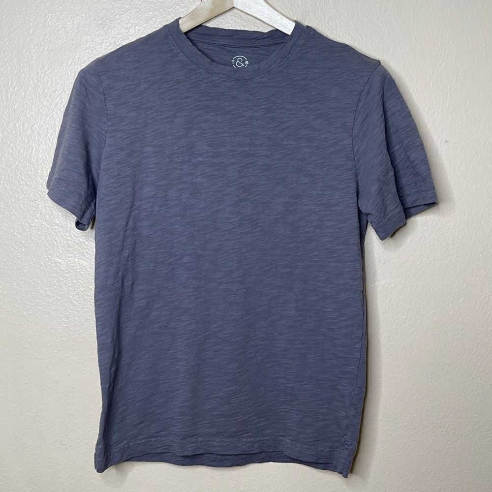 Treasure & Bond Shirt Men's Small Gray Short Sleeve Cotton Crew Neck Casual
